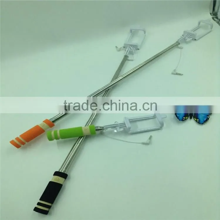 Hot sale cable selfie stick china supplier hot selling wholesale price mini monopod selfie stick