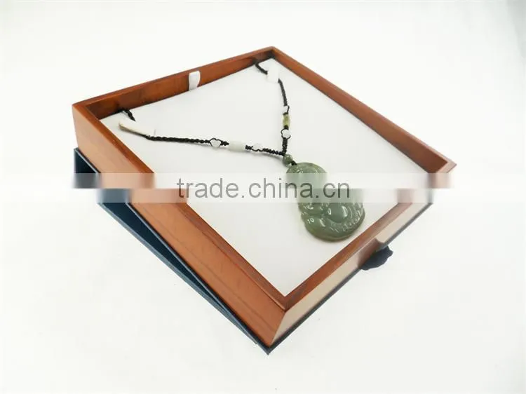 W585 Wooden Jewelry Earring Box with Ribbon Bow