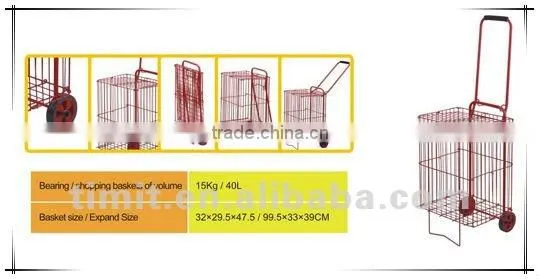 Beautiful Design Practical Aluminum Foldable Mutiple Wheels Shopping Trolley Cart
