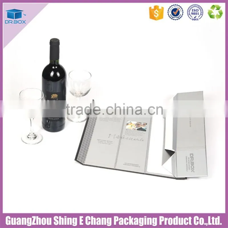 2016 new design paper cardboard folding wine gift boxes