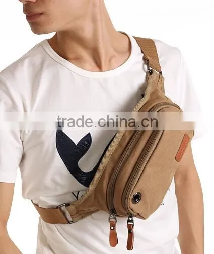 Men boy casual canvas bag chest shoulder ba chest hiking bag backpack bag