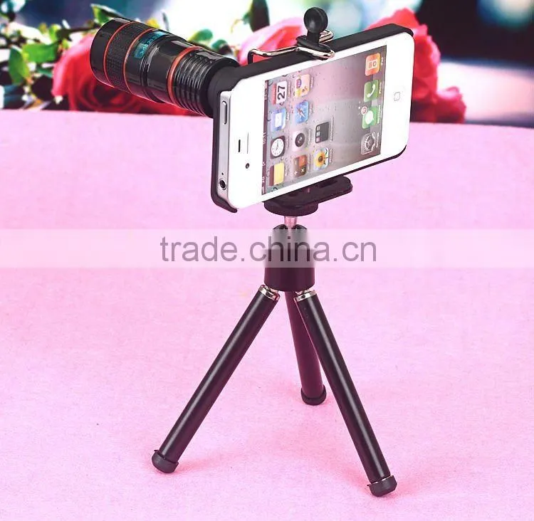 8 X Optical Zoom Telescope Camera Lens + Tripod Stand For iPhone 4G 4S
