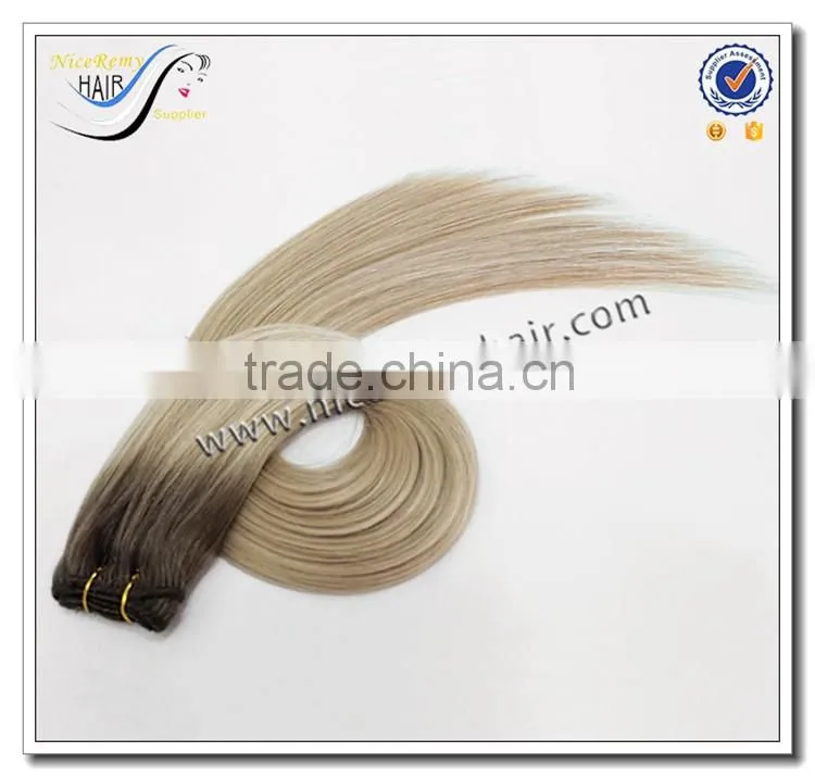 Wholesale top quality ombre silky straight hair weave 100% virgin human hair