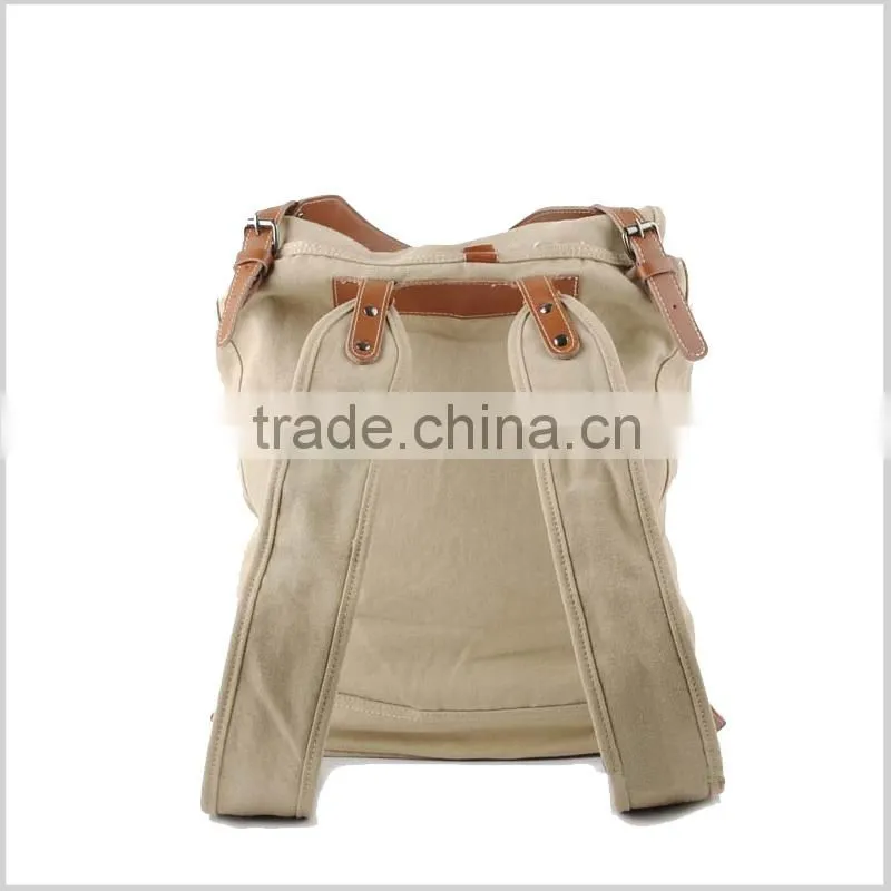 high quality hot sale custom fashion simple plain canvas backpack for teens