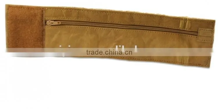 popular leather wrist wallet sport moeny clip with zipper for women
