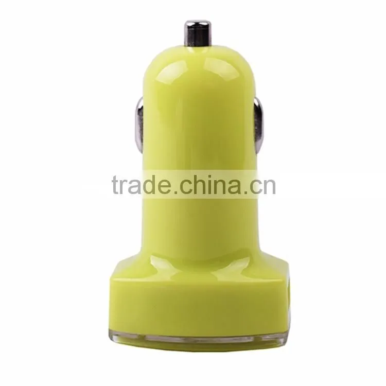 Colorful 12W 2.4A mini Dual Port USB Car Charger Cigarette Charger Designed for Iphone 6 6 Plus Ipad and Galaxy Edge S7