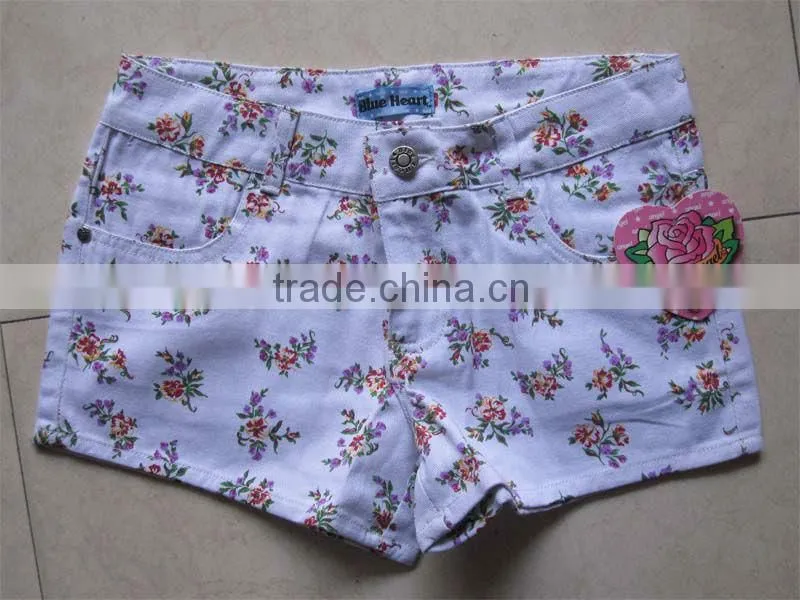 2013 fashion flower print girl's stretch shorts for USAmarket