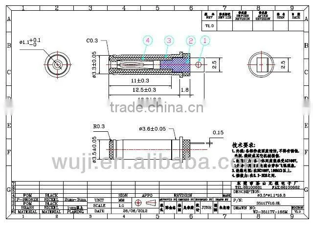 Special type 1.1mm dc plug