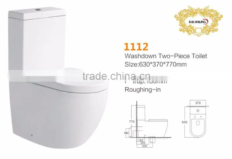 New Model Bathroom Toilet White Color Two Piece Selles Wc Toilet