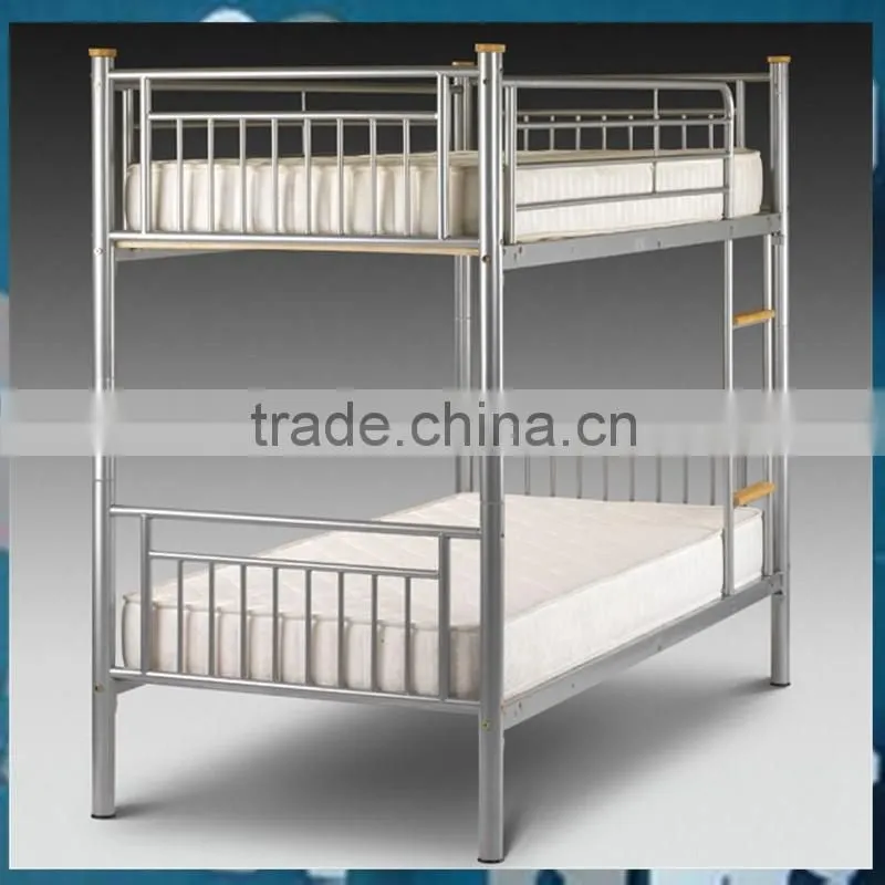 cheap and easy assemble two sinlges joint metal bunk bed for hostels