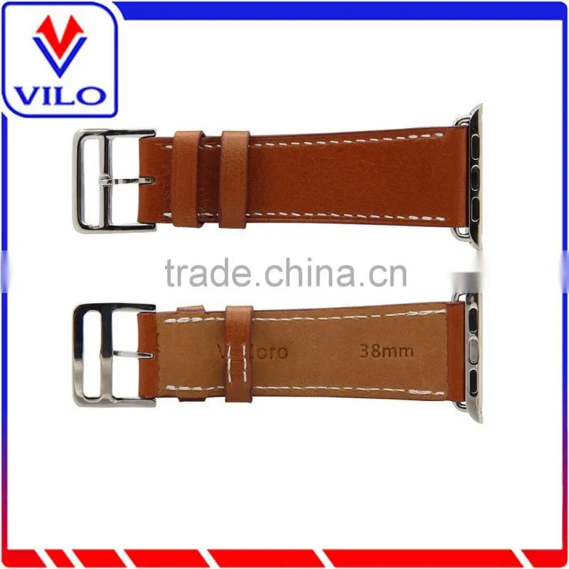 Luxury Genuine Leather Strap Bracelet Replacement Wrist Band With Adapter Clasp for Apple Watch