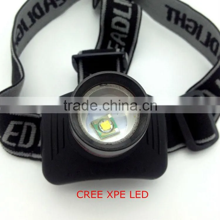 POPPAS T26 XPE 3Wclassic 3AAA battery operated zoom camping headlamp led