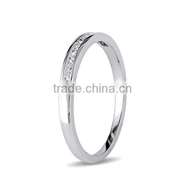 Best selling channel setting 925 sterling silver Jewels rhodium plating CZ Band
