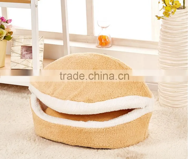 Populer Hamburger Style Shell Nest Windproof Waterproof Removable Pet Cat Bed House Thermal Hiding