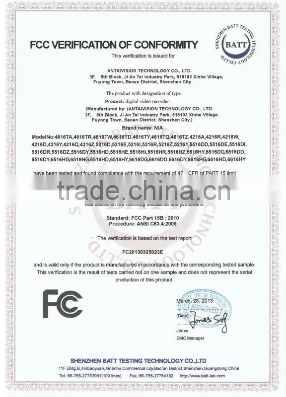 Hi3531 H.264 FCC CE RoHS RCA certification 2 SATA HDD 16 ch dvr