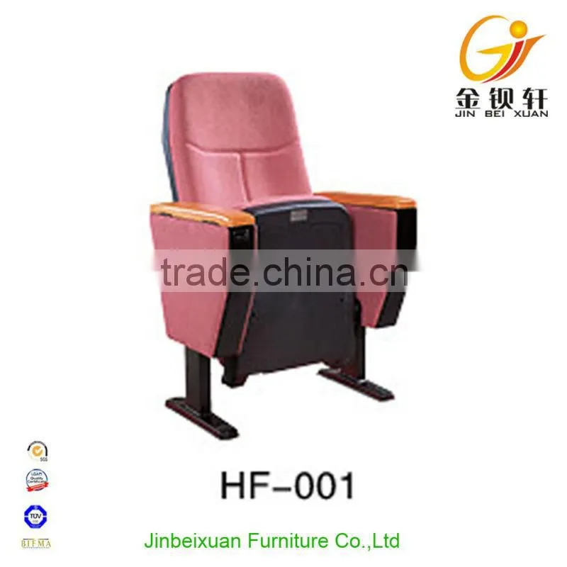 High-back folding concert hall chair with armrest