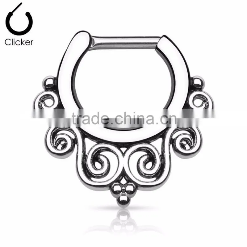 Surgical Steel Septum Clicker Nose RIngs