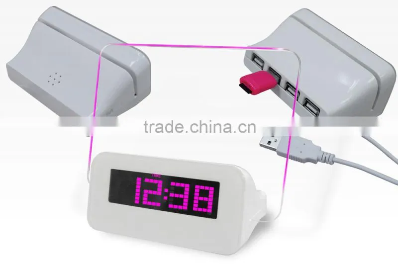 Multi function digital alarm clock with board for leaving a message