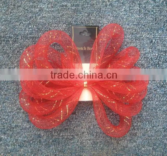 HOT SALE 6" Red Nylon Mesh Tubing Ribbon Bow