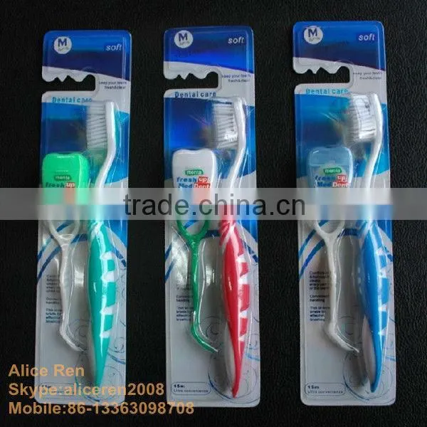 tooth brush kit with dental floss and dental floss pick