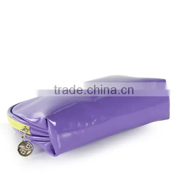 PU cosmetic bag with piping