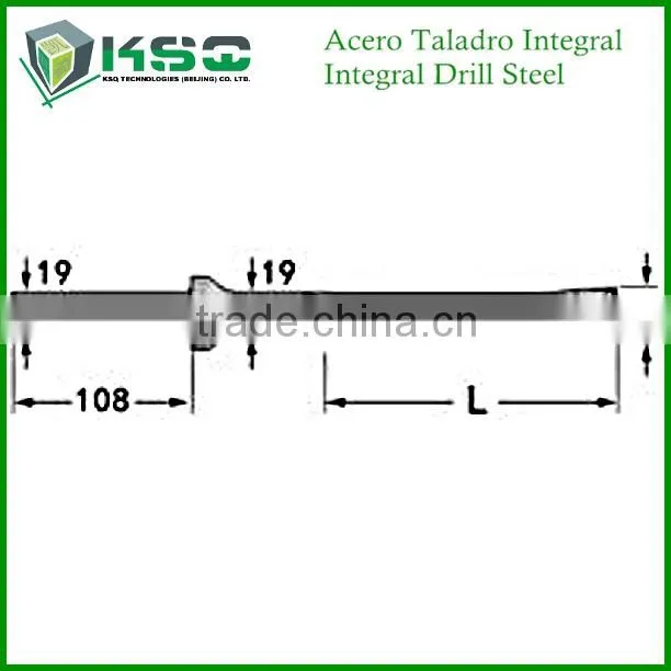 Sizes 20000mm - 4000mm Shank 22 mm x 108 mm Chisel Bit Integral Drill Steel