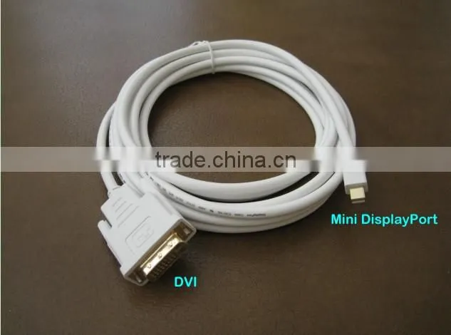 6FT White Mini DP DisplayPort to DVI Adapter Cable For Microsoft Surface Pro
