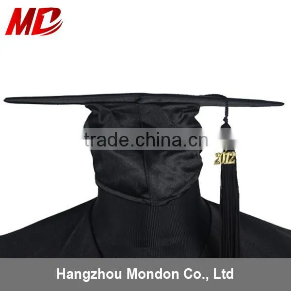 Black Graduation Cap and Gown 100% Shiny Polyester