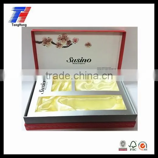 boxed-gifts's elegant rectangle luxury customized paper gift box with satin lining
