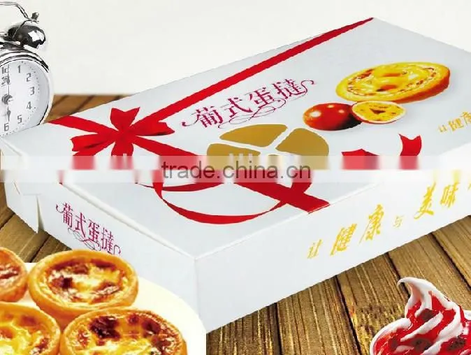 Custom reasonable price paper cake boxes with ribbon for sale