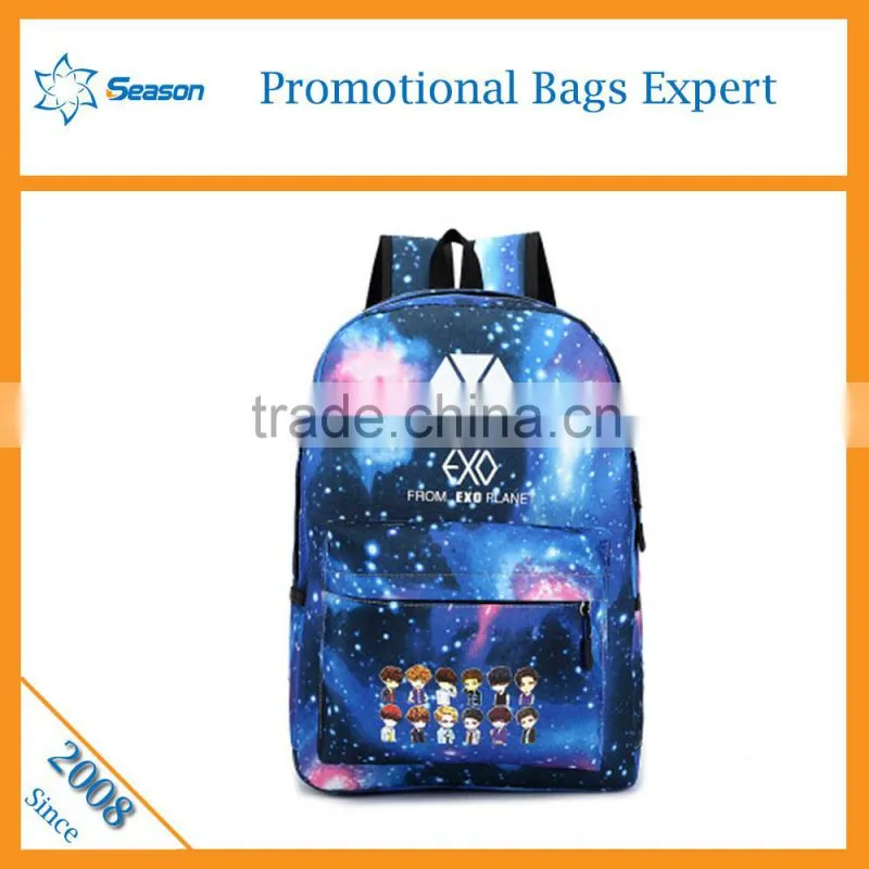 Fashion Galaxy Printed Backpack 2016 new design school bag for children