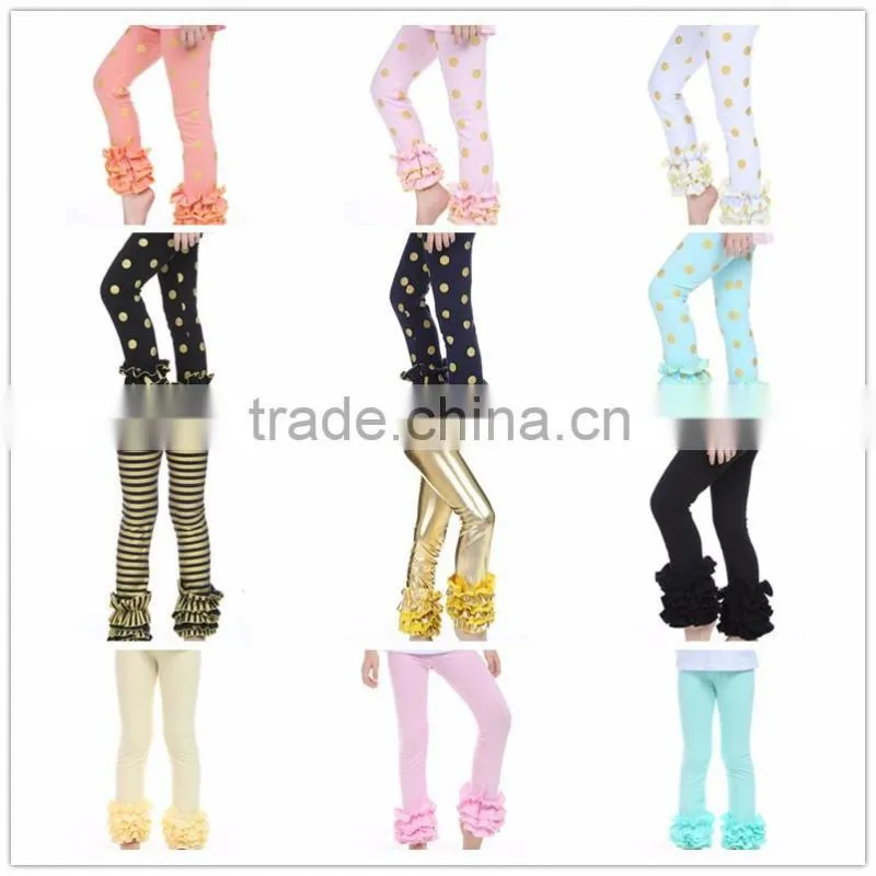 2016 Kaiya light pink leggings cotton tight icing ruffle pants