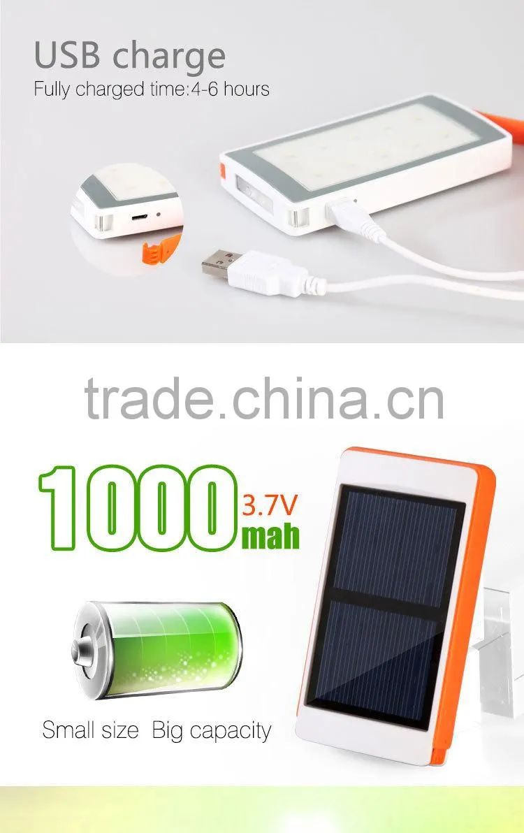 Best Rechargeable LED Flat Camp Tent , Solar Hanging Outdoor Flashlight Torch