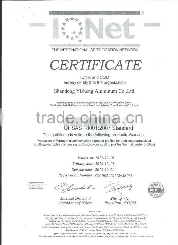 Aluminum extrusion profiles for curtain wall
