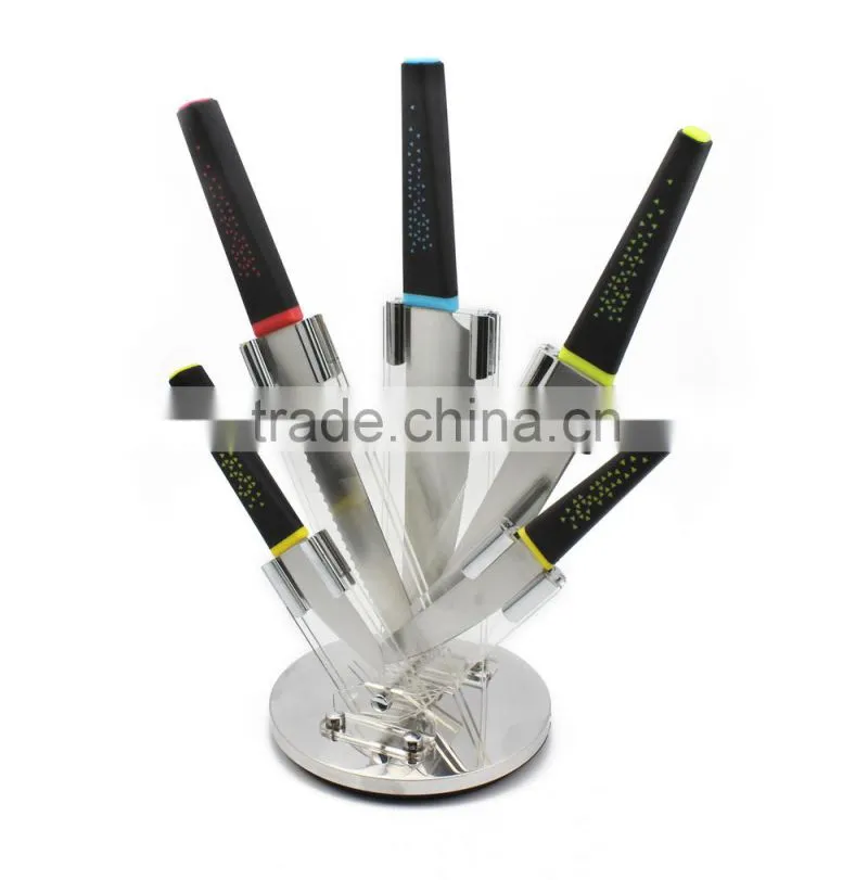 Amazon Popular Knife Set with Revolving Stand / German Steel Kitchen Knife