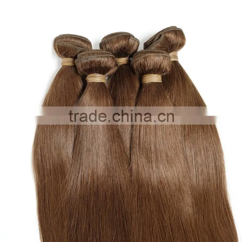 No chemical chocolate color silk straight 100% virgin Brazilian hair for women