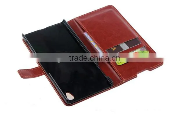 High Quality Stand PU Leather Pouch Wallet Case For Sony Xperia Z4