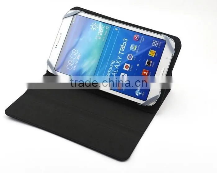 Book Design PU Leather Universal Folio Case for Tablet with Rotating Stand
