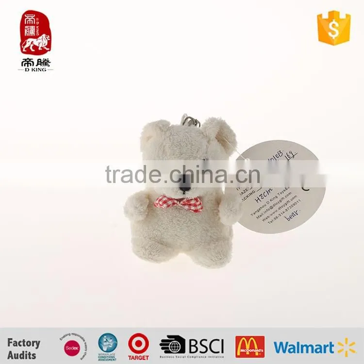 Plush teddy bear keychain wear bow tie china manufacture