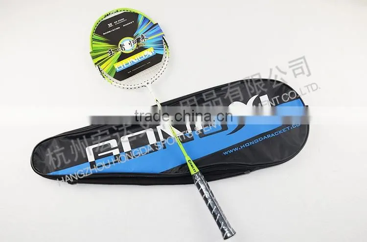 GX-6008 GREEN best quality aluminium&steel custom badminton rackets with badminton bag/nano power badminton racket
