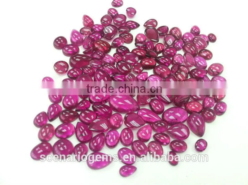 #AZZZ Natural Multi-Shape Free Size Cabs Loose Stone Rubellite Cabochon