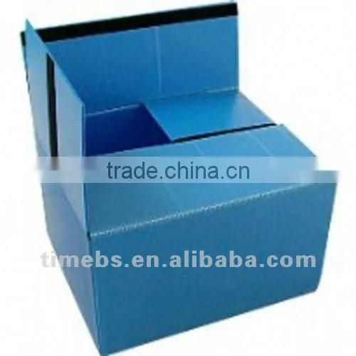 Blue corflute plastic packaging box