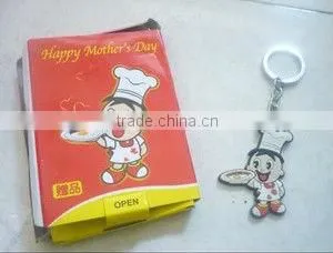 pvc soft rubber mouse shape key chain with metal ring
