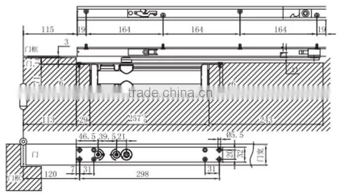 USA Standard Consealed Door Closer