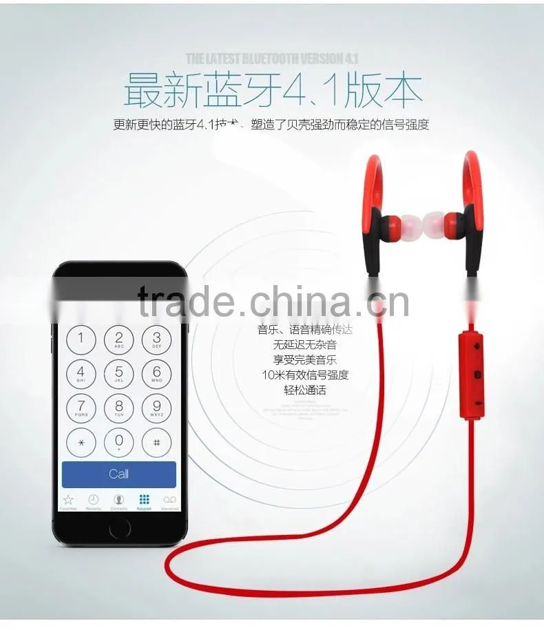 Sports bluetooth headphone wireless headset in-ear headphones for all mobile phones