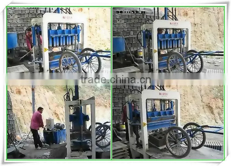 QT4-40 small Manual block forming machine operated by manpower