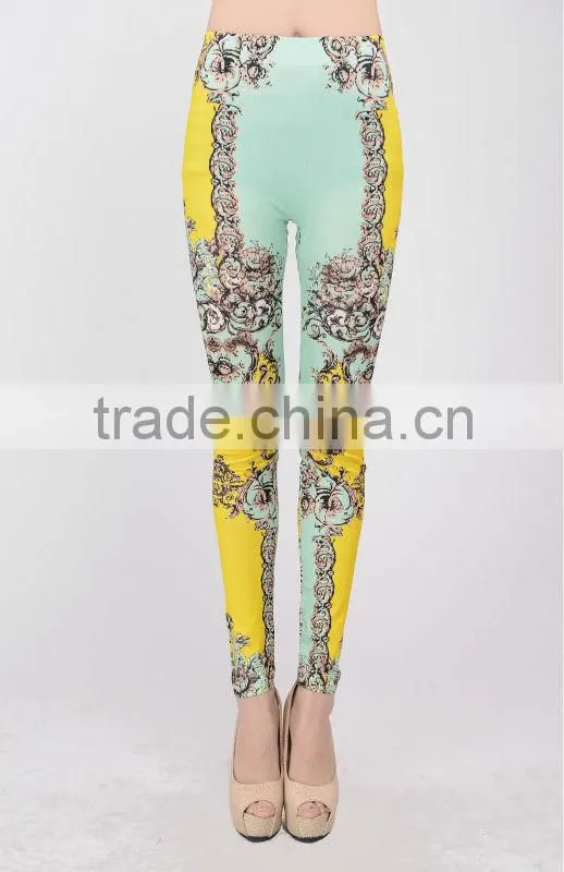 Beautiful pattern high quality fashion leggings sex korea fitness leggings