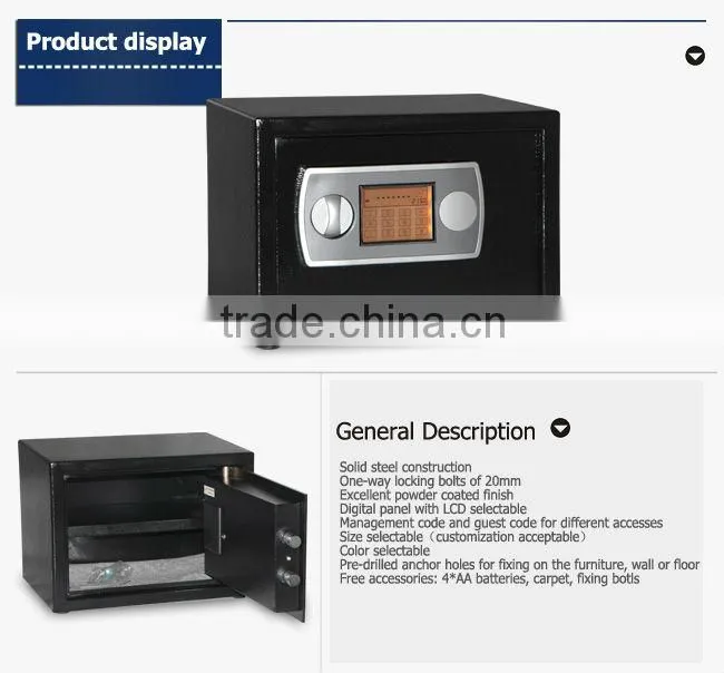 LCD touchable screen electronic safe security box for home use
