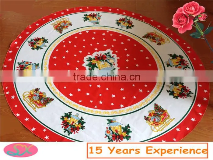 100%Polyester new year round christmas table cloth