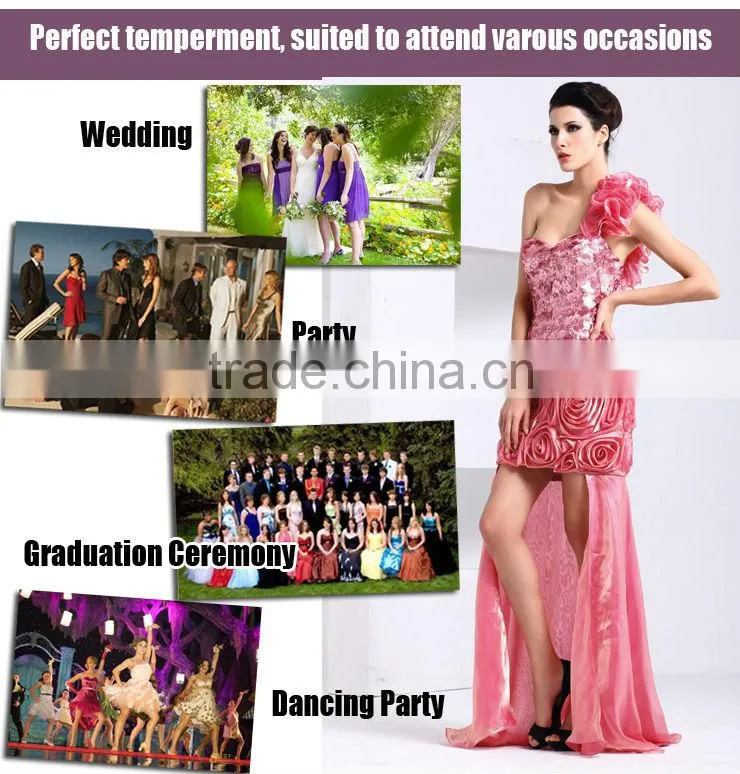 Elegant women party prom dress one shoulder detachable skirt wedding dresses